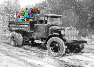 truck hauling gifts