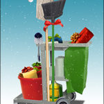Construction Card of the Week: Cleaning Service Christmas Card