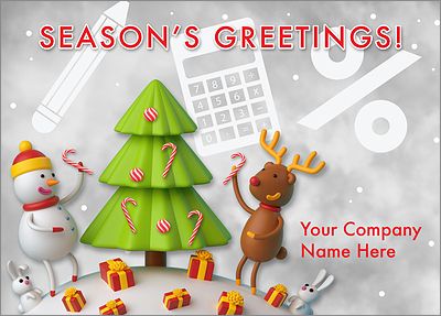 Accounting Cheerful Card (Glossy White) 