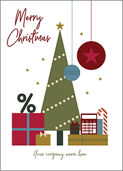 Accounting Green Tree Christmas Card