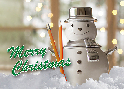 Accounting Snowman Holiday Card