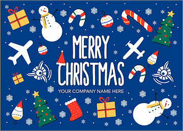Airplane Christmas Card
