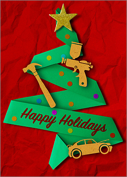 Auto Body Green Tree Card