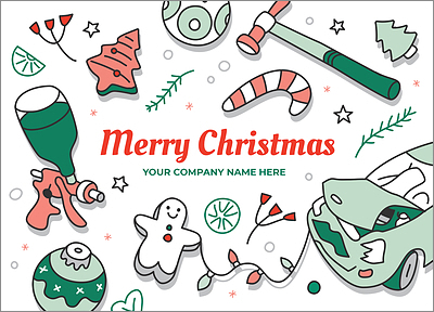 Auto Body Merry Holiday Card