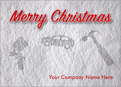 Auto Body Snow Print Card