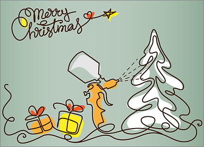 Auto Body Snow Tree Card