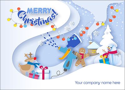 Auto Body Snowflakes Card (Glossy White) 