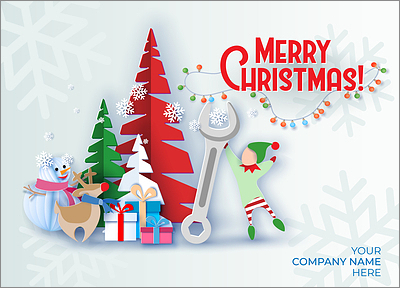 Auto Mechanics Elf Card (Glossy White) 