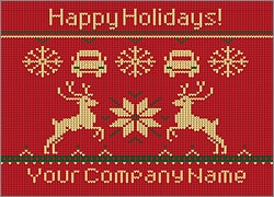 Auto Reindeer Christmas Card