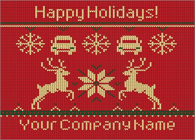 Auto Reindeer Christmas Card