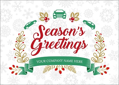 Auto Snowflake Christmas Card (Glossy White) 