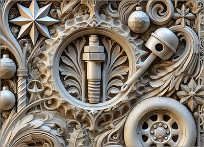 Automotive Christmas Card Elegant