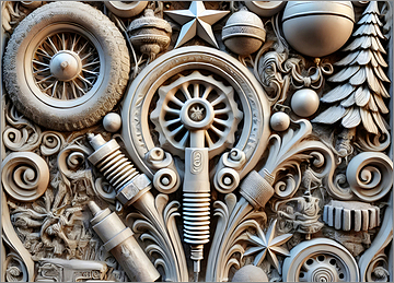 Automotive Christmas Card Intricate
