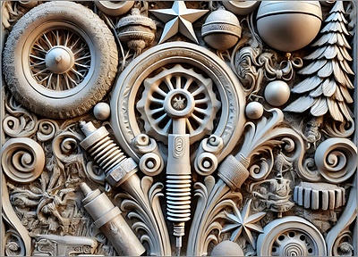 Automotive Christmas Card Intricate