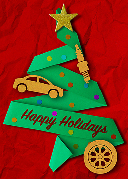 Automotive Green Tree Card