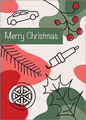 Automotive Holly Card (Glossy White) 