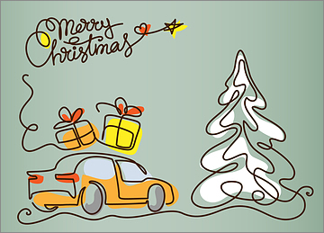 Automotive Snow Tree Card