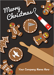 Aviation Gingerbread Christmas Card