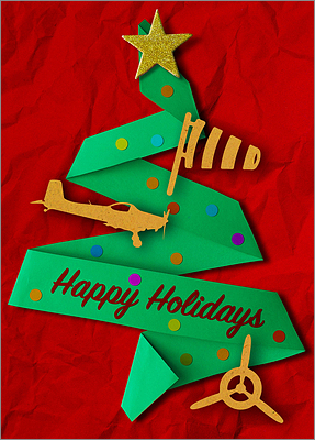 Aviation Green Tree Card (Glossy White) 