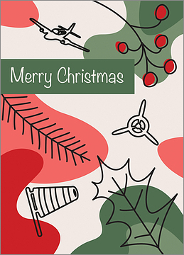 Aviation Holly Holiday Card