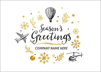Aviation Icons Christmas Card