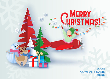 Aviation Merry Elf Card