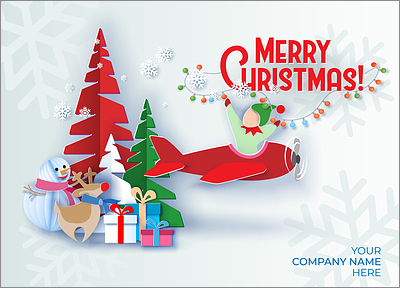 Aviation Merry Elf Card