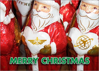 Aviation Santas Card (Glossy White) 