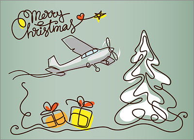 Aviation Snow Tree Card