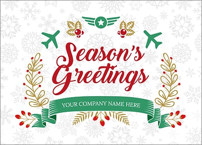 Aviation Snowflake Christmas Card