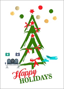 Aviation Tree Tree Holiday Card