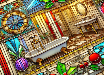 Bathroom Christmas Card Gleeful