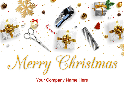 Beauty Barber Tools Holiday Card