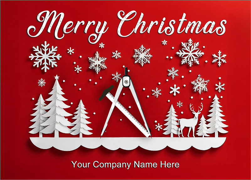 Festive Blueprint Seasons Greeting Card Ziti Cards