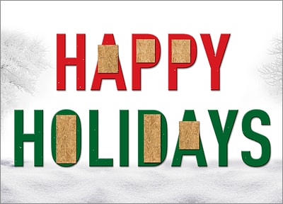Board Up Holiday Card (Glossy White) 