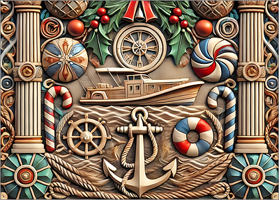 Boat Christmas Card Hopeful