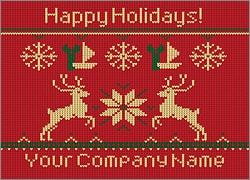 Boat Reindeer Christmas Card