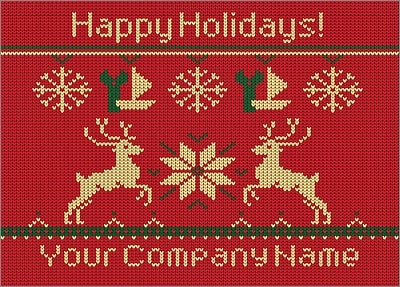 Boat Reindeer Christmas Card (Glossy White) 