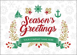Boat Snowflake Christmas Card