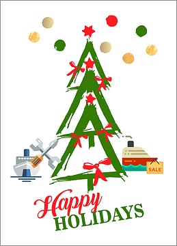 Boat Tree Holiday Card