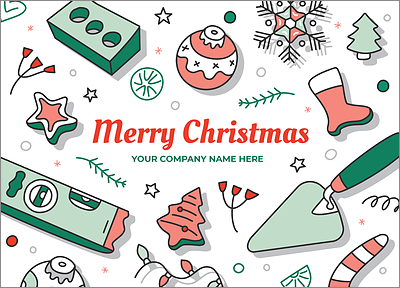 Bricklayer Merry Holiday Card