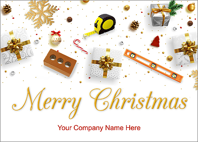Bricklayer Tools Holiday Card (Glossy White) 