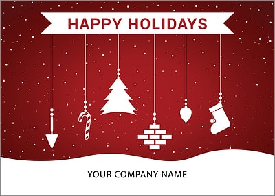 Bricklayers Ornaments Holiday Card (Glossy White) 