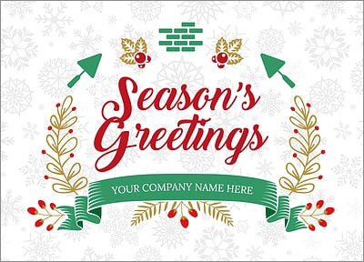 Bricklayers Snowflake Christmas Card (Glossy White) 