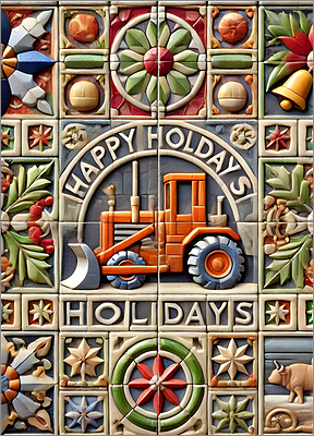 Bull Dozer Christmas Enchanting (Glossy White) 