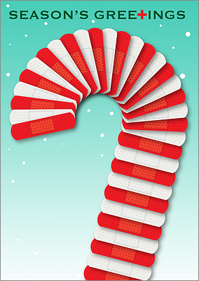 Candycane Nurse Christmas Card