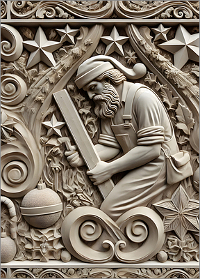 Carpenter Christmas Card Sleek (Glossy White) 