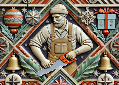 Carpenter Christmas Card Stylish