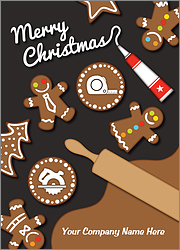 Carpenter Gingerbread Christmas Card