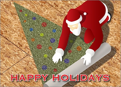 Carpet Installer Christmas Card (Glossy White) 